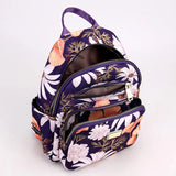 Mini Backpack Crossbody Bag Flowers Plants Women Shoulder Purse