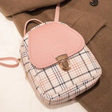 Plaid Mini Backpack Crossbody Bag for Girls