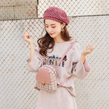 Plaid Mini Backpack Crossbody Bag for Teenage Girls