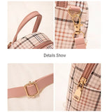 Plaid Mini Backpack Crossbody for Youth