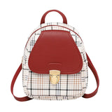 Plaid Mini Backpack Crossbody Bag for Girls