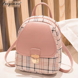 Plaid Mini Backpack Crossbody Bag for Teenage Girl