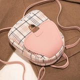 Plaid Mini Backpack Crossbody Bag for Girls