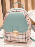 Plaid Crossbody Bag for Teenage Girl Mini Backpack Shoulder Phone Purse