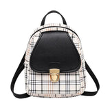 Mini Backpack Crossbody Bag Plaid Shoulder Phone Purse Female