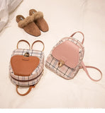 Plaid Mini Backpack Crossbody Bag for Women
