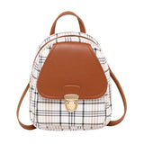Plaid Mini Backpack Crossbody Bag for Women