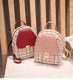 Plaid Mini Backpack Crossbody Bag for Women