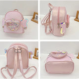 Mini Backpack Kindergarten Schoolbag Girls Sequins PU Bow Princess Small Bags
