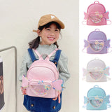 Mini Backpack Kindergarten Schoolbag Girls Sequins PU Bow Princess Small Bags