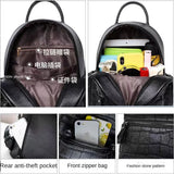 Crocodile Pattern Mini Backpack for Women Girls