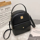 Mini Backpack PU Leather Women's Backpack Travel Bag Female Shoulder Crossbody B