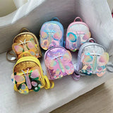 Children Mini Backpack Butterfly Sequin School Bag (Silver)