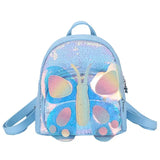 Children Mini Backpack Butterfly Sequin School Bag (Silver)