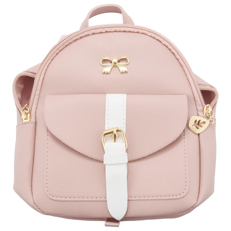 Mini Backpack Small Diagonal Bag Leather Bow Backpack Ladies Wallet