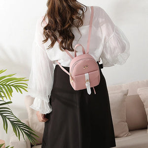 Mini Leather Bow Backpack Small Diagonal Bag