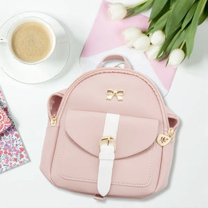 Mini Backpack Small Diagonal Bag Leather Bow Backpack Ladies Wallet