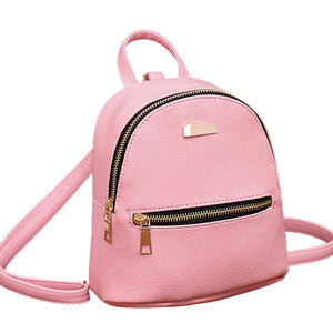 Mini Leather Backpack School Rucksack for Women