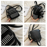 Crystal Rhinestone Mini Backpack for Women, Casual Travel Bagpack Handbag