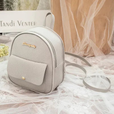 Mini Backpack Women PU Leather Shoulder Bag Kids Small Bagpack