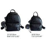 Mini Backpack Women PU Leather Shoulder Bag Stone Pattern Multi-Function