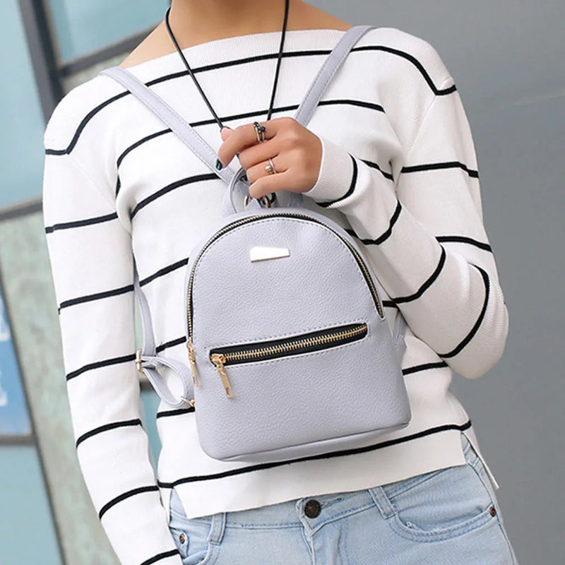 Stylish Mini Leather Backpack for Teens