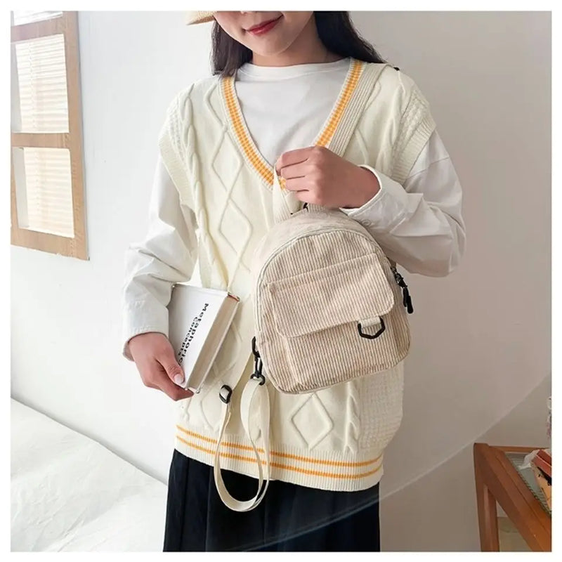 Mini Backpack Women Retro School Travel Portable Large Capacity