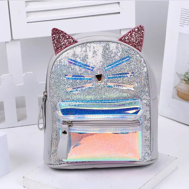 Mini Backpack Women Sequin Leather Shoulder Bags Kids Backpack