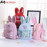 Mini Leather Girls Backpack Multi-Function Small Bagpack