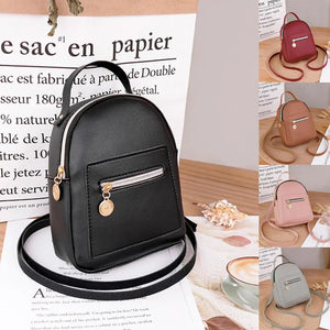 Mini Backpack Women PU Leather Waterproof Zipper