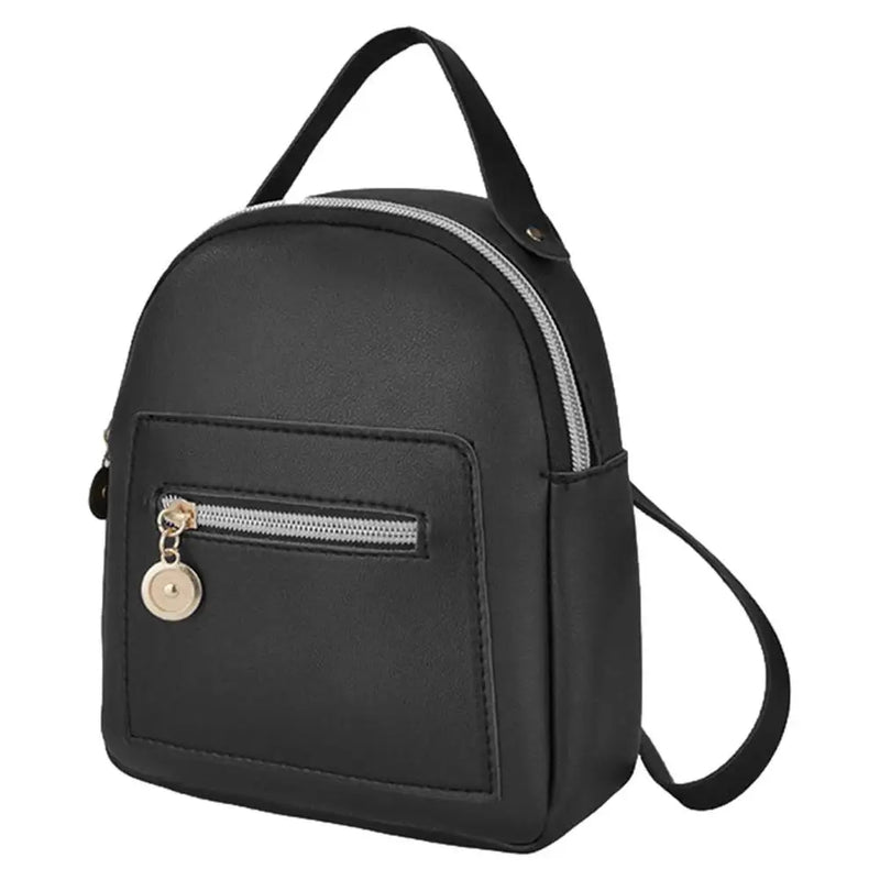 Mini Backpack Women PU Leather Waterproof Zipper