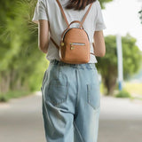 Mini Backpack Women PU Leather Waterproof Zipper