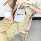Mini Backpack Women PU Leather Waterproof Zipper
