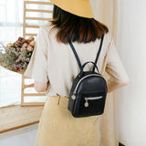 Mini Backpack Women PU Leather Waterproof Zipper