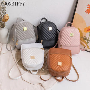 Mini Backpacks Women Shoulder Bags PU Leather School Bags