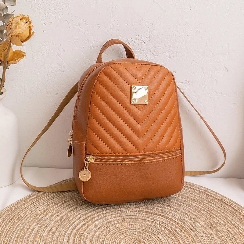 Mini Backpacks Women Shoulder Bags PU Leather School Bags