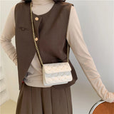 Diamond Lattice Shoulder Bag Waist Chain Bag Mini Bag Transfer Bead
