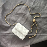 Mini Bead Waist Chain Bag Diamond Lattice Shoulder Bag Female Chest Bag