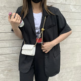 Mini Bead Waist Chain Bag Diamond Lattice Shoulder Bag Female Chest Bag