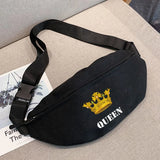 Mini Bag Waist Packs Crossbody Bags for Women King QUEEN Printing