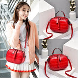 Mini Bag Women Retro Small Round Bag One Shoulder Cross Body Soft Leather Bag