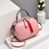 Mini Bag Women Retro Small Round Bag One Shoulder Cross Body Soft Leather Bag