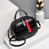 Mini Bag Women Retro Small Round Bag One Shoulder Cross Body Soft Leather Bag