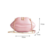 PVC Lips Shape Handbag Zipper Crossbody Bag Stylish Bags