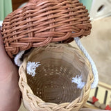Bamboo Rattan Hand-woven Bag for Girls Acorn-Shaped Storage Basket