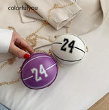 Mini Basketball Shape Crossbody Bag for Women PU Leather Shoulder Bag