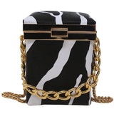 Mini Box Tote Bag PU Leather Women's Handbag Chain Shoulder Messenger