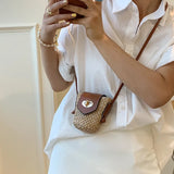 Woven Mini Bucket Bag Shoulder Bag
