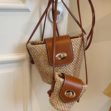 Woven Mini Bucket Bag Shoulder Bag