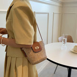 Woven Mini Bucket Bag Shoulder Bag